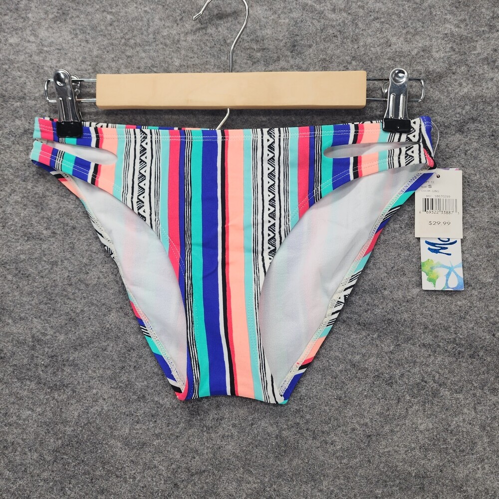 Malibu Dream Girl Bikini Bottom Womens Small Striped
